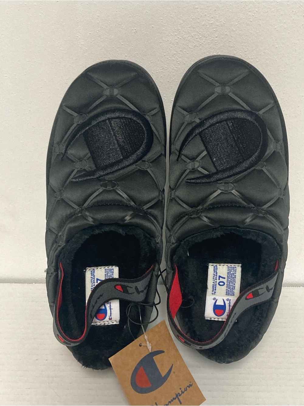 Champion Hot Stuff Platform Slippers Women’s Size 7 Lux Black Slingback - Picture 8 of 13